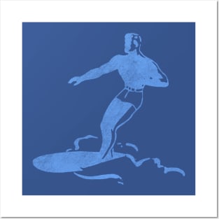 Retro Surfer Dude (Distressed Graphic Version) Posters and Art